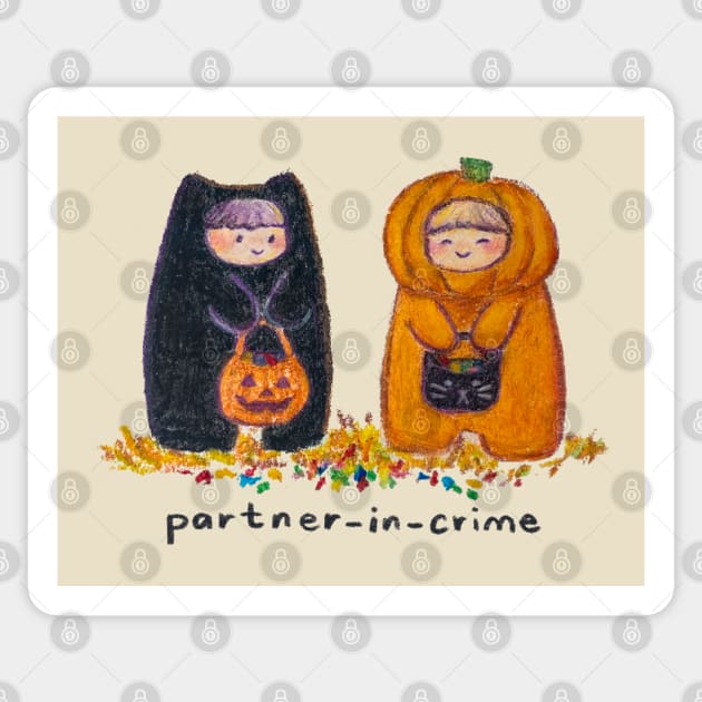 Partner-in-crime Sticker by Katfish Draws